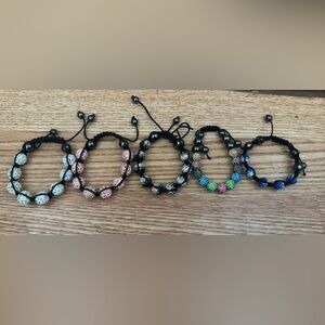 Set of 5 Shamballa Bracelets